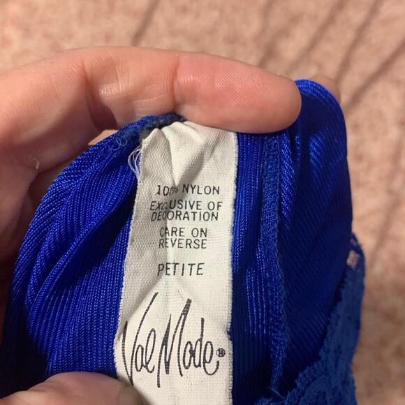 Val Mode Blue Lace Tank Top Size small - Picture 6 of 6